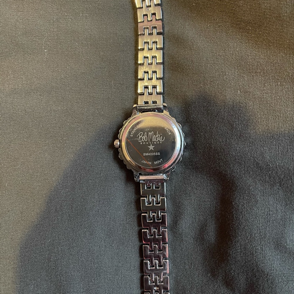 Stainless steel Bob Mackie watch